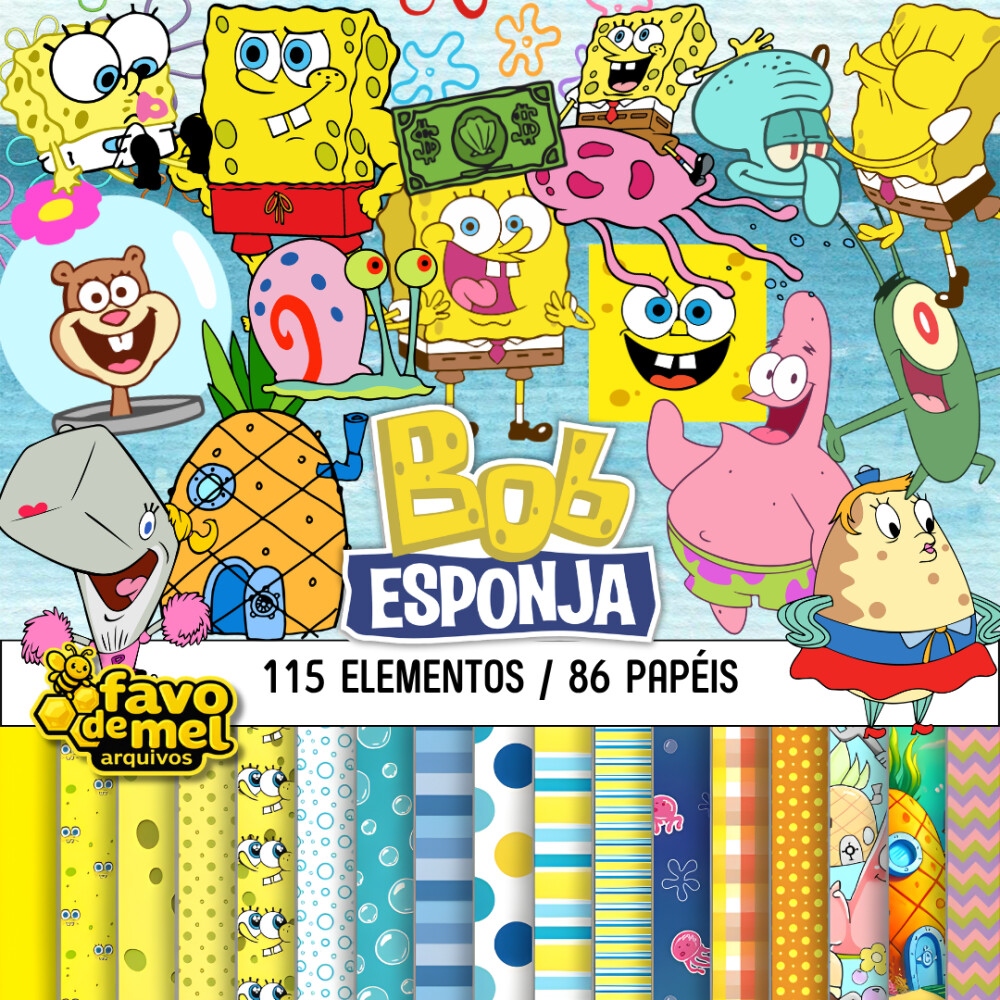 Kit Digital Bob Esponja - Mega Pack Png Jpg