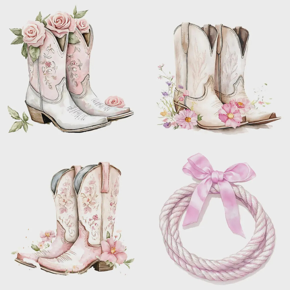 KIT DIGITAL BOIADEIRA ROSA AQUARELA COM PAPÉIS #54