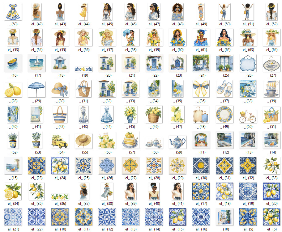 KIT DIGITAL LIMÃO E AZULEJOS - MEGA PACK LIMÃO SICILIANO PNG JP