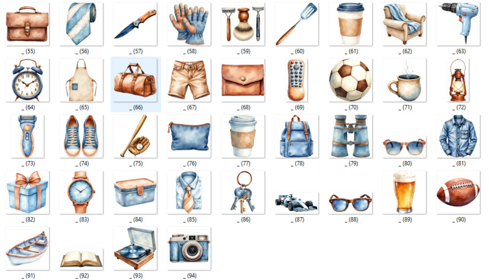 KIT DIGITAL DIA DOS PAIS AQUARELA PNG