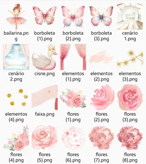 Kit Digital Bailarina Aquarela