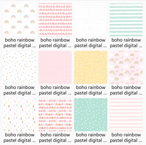 Kit Digital Arco-íris Boho Candy Color