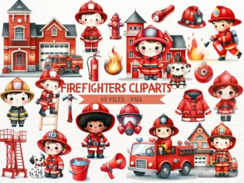 Kit Digital Bombeiros Cute