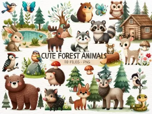 Kit Digital Animais da Floresta