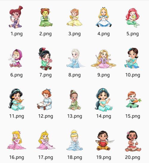 Kit Digital Princesas Disney Baby Aquarela