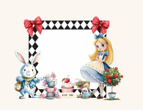Kit Digital ALICE NO PAÍS DAS MARAVILHAS Aquarela
