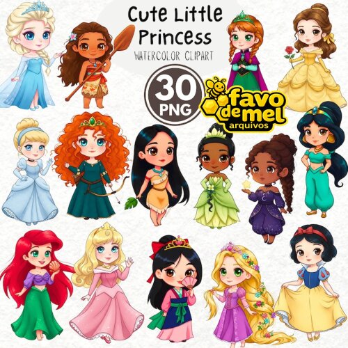 Kit Digital Princesas Disney Cute
