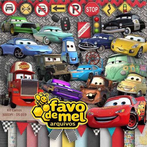 KIT DIGITAL CARROS DISNEY SCRAPBOOK