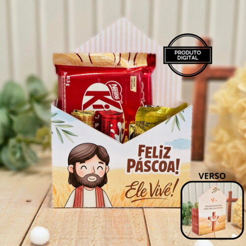 Arquivo de Corte Caixa Envelope Páscoa Cristã pdf Png Dxf