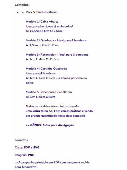 Arquivo de Corte Caixas Praticas Dia das Maes pdf Dxf Svg