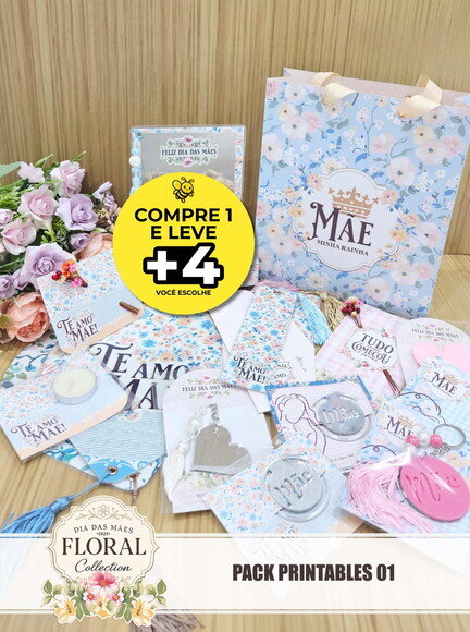 Arquivo de Corte Dia das Mães Floral - Pack Printables 1 pdf