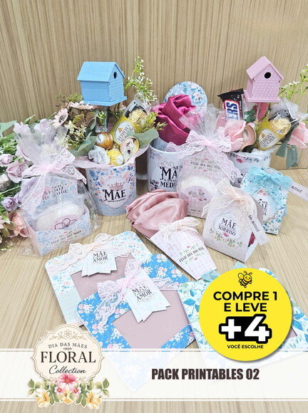 Arquivo de Corte Dia das Mães Floral - Pack Printables 2 pdf