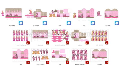Arquivo de Corte Festa Barbie Boiadeira - Studio e pdf