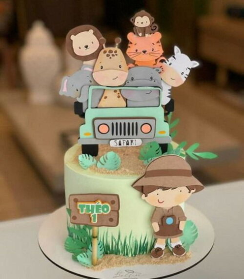Arquivo de Corte Topo de Bolo - Safari Cute