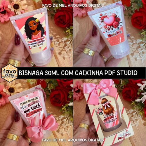 Arquivo Digital Adesivo Bisnaga Dia da Mulher pdf Studio Png