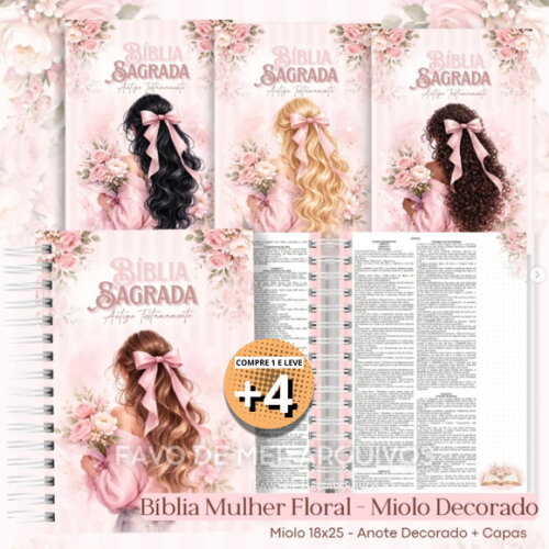 Arquivo Digital Bíblia Mulheres Rosa - Capas e Miolo Png pdf
