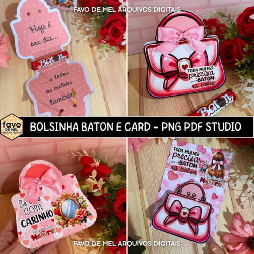 Arquivo Digital Bolsinha Dia da Mulher Png pdf Studio