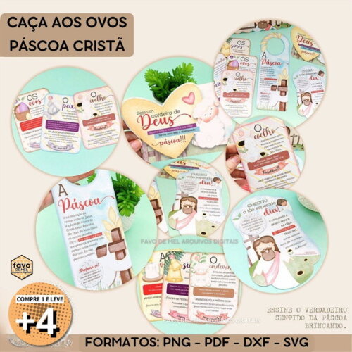 Arquivo Digital Caça aos Ovos Páscoa Cristã pdf Dxf Svg Png