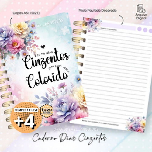 Arquivo Digital Caderno A5 Religioso - Dias Cinzentos