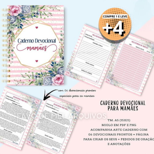 Arquivo Digital Caderno Devocional para Mães pdf Png