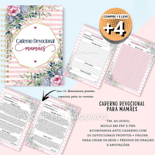 Arquivo Digital Caderno Devocional para Mães pdf Png