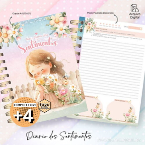 Arquivo Digital Caderno Diário dos Sentimentos - Png e pdf