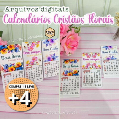 Arquivo Digital Calendários Cristãos Florais 2025