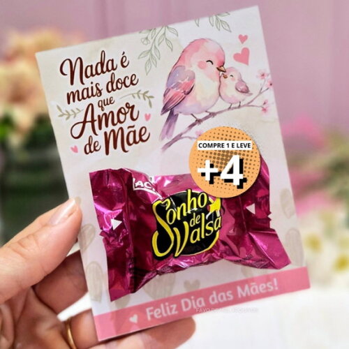 Arquivo Digital Card Bombom Dia das Mães pdf Png