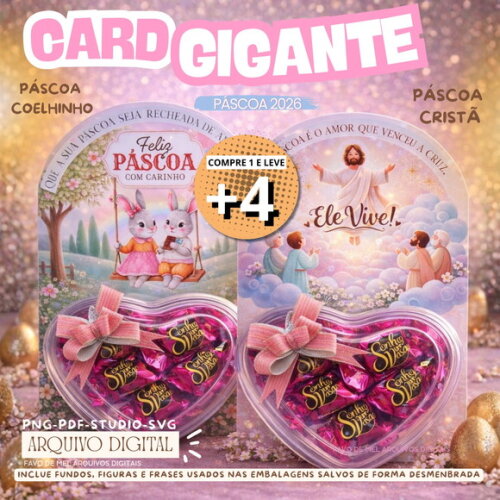 Arquivo Digital Card Gigante Coração Páscoa Cristã 2026