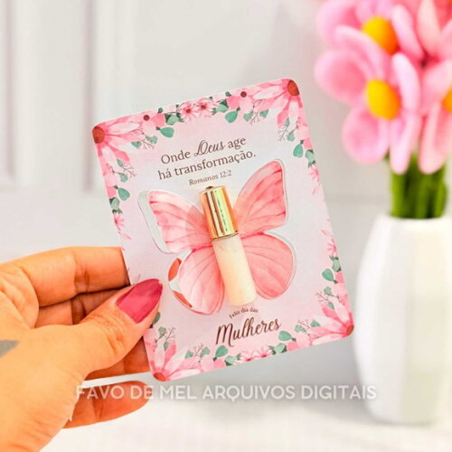 Arquivo Digital Card Gloss Borboleta Dia da Mulher Cristã