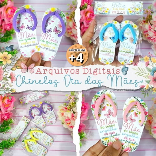 Arquivo Digital Chinelo Xuxinha Dia das Mães -pague 1 Leve 5
