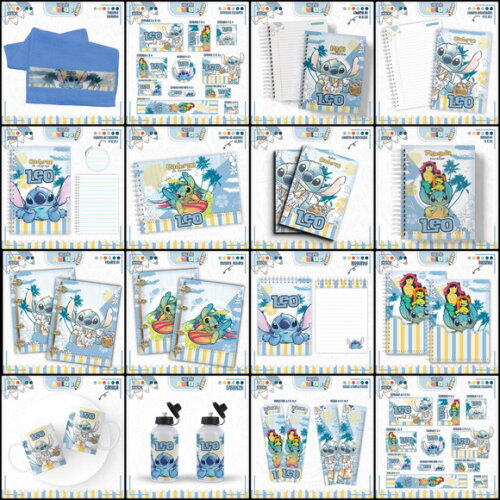 Arquivo Digital Combo Escolar Stitch Menino Png pdf Studio