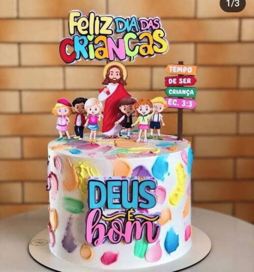 Arquivo Digital de Corte Topo de Bolo Crianças de Jesus