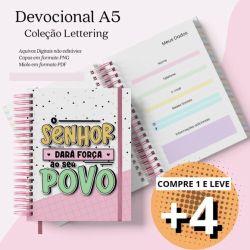 Arquivo Digital Devocional - Lettering Candy Color Adulto