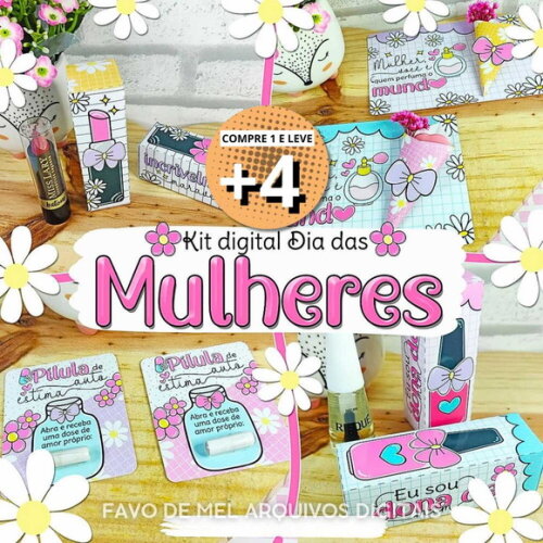 Arquivo Digital Dia da Mulher 2023 Mimos Prontos Png Dxf Jpg