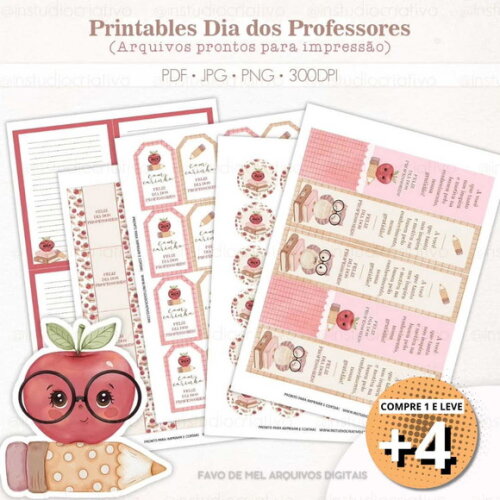 Arquivo Digital Dia dos Professores - Mimos para Imprimir