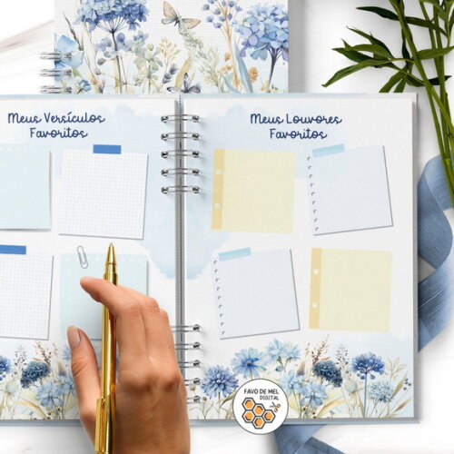 Arquivo Digital Encadernação Caderno de Pregações Azul