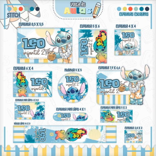 Arquivo Digital Etiqueta Escolar Stitch Menino Png pdf