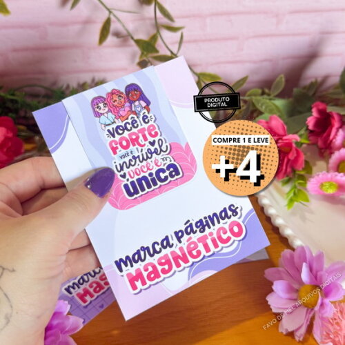Arquivo Digital Marca Paginas Magnetico Dia da Mulher