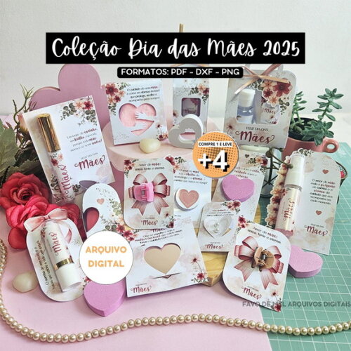 Arquivo Digital Mimos Dia das Mães 2025 Png pdf Svg