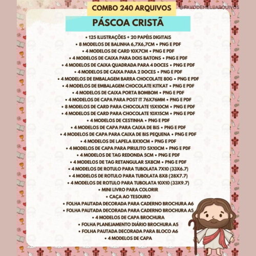Arquivo Digital Páscoa Cristã 2025 - Combo Mimos e Elementos