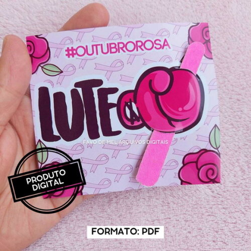 Arquivo Digital pdf Card Mini Lixa Outubro Rosa