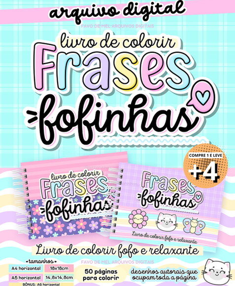Arquivo Digital pdf Livro de Colorir - Frases Fofinhas
