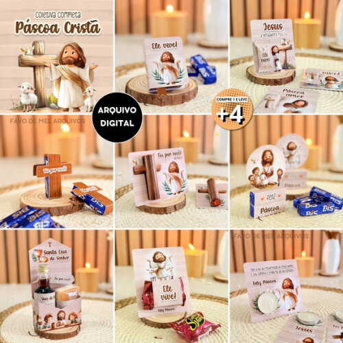 Arquivo Digital pdf Png Mimos Páscoa Cristã 2025