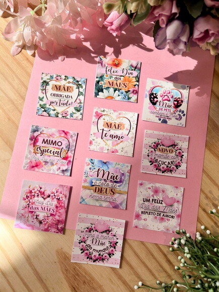 Arquivo Digital Tag Dia das Mães 5x5cm Png pdf