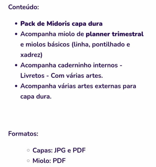 Arquivo Digital Tempo de Fé Encadernação Pack Midori