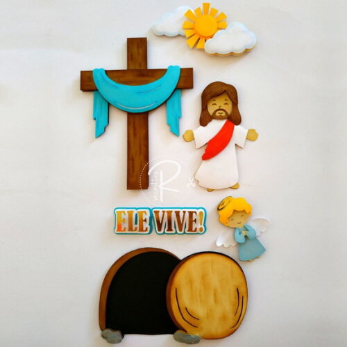 Arquivo Digital Topo de Bolo - Páscoa Jesus Ressuscitou