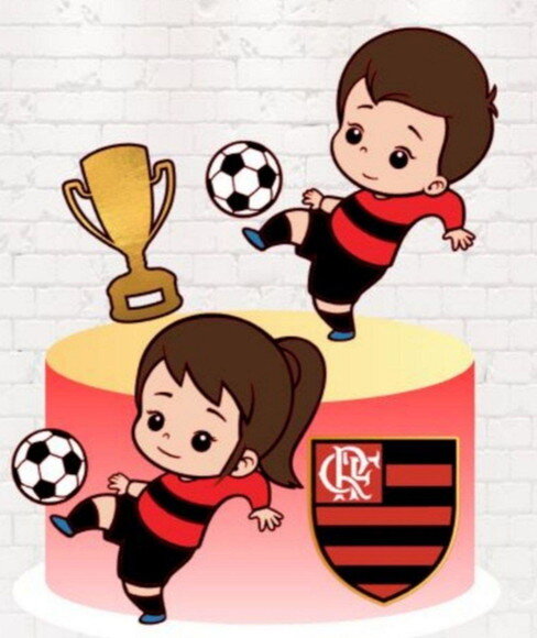 Arquivo Digital Topo de Bolo Flamengo Menino Menina - Studio