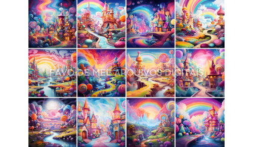 Arte Digital Mundo Doce #03 Backdrop Candyland Painel Png