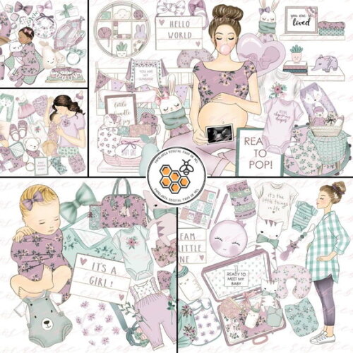 Combo Digital Baby Girl Bebê Menina - 10 Kits Digitais